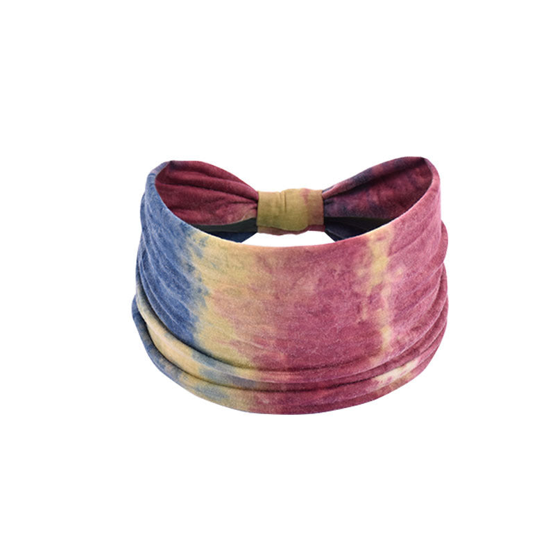 Bohemian Women's Wide Cotton Elastic Headband - Sweat - Wicking Athletic Hair Band, Sweat - Absorbing Cotton Headwrap for Sports