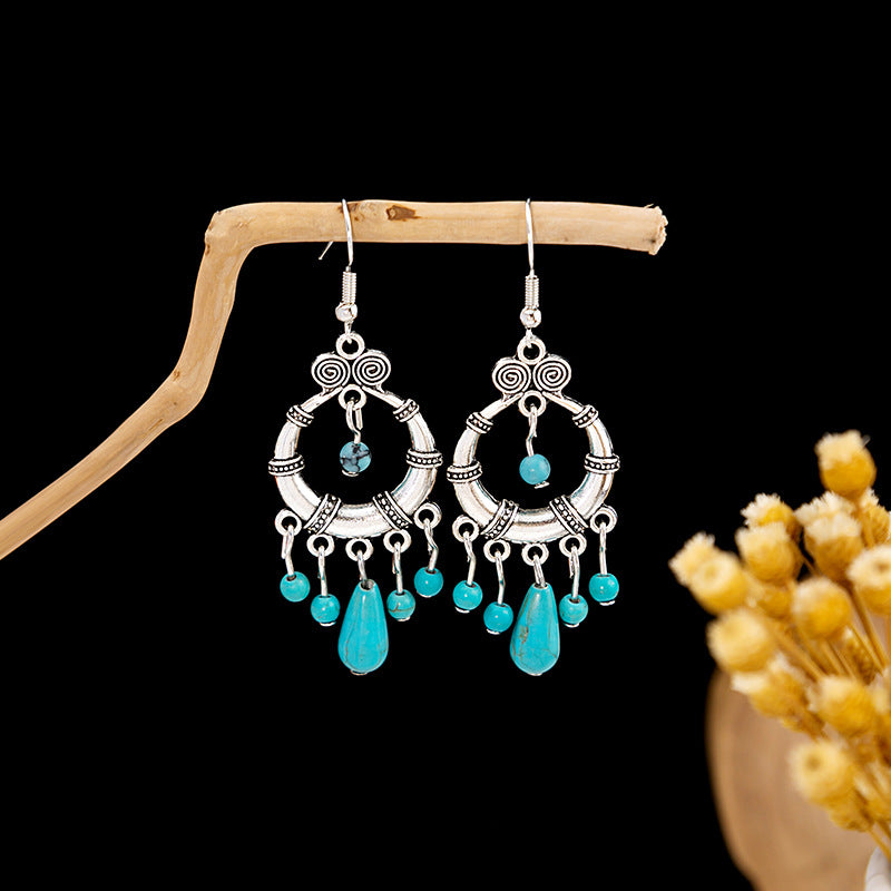 Bohemian Vintage Ethnic Alloy Earrings - Tassel/Beaded/Bell Design