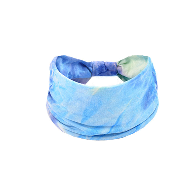 Bohemian Women's Wide Cotton Elastic Headband - Sweat - Wicking Athletic Hair Band, Sweat - Absorbing Cotton Headwrap for Sports