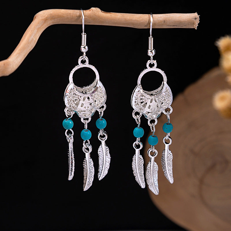 Bohemian Vintage Ethnic Alloy Earrings - Tassel/Beaded/Bell Design