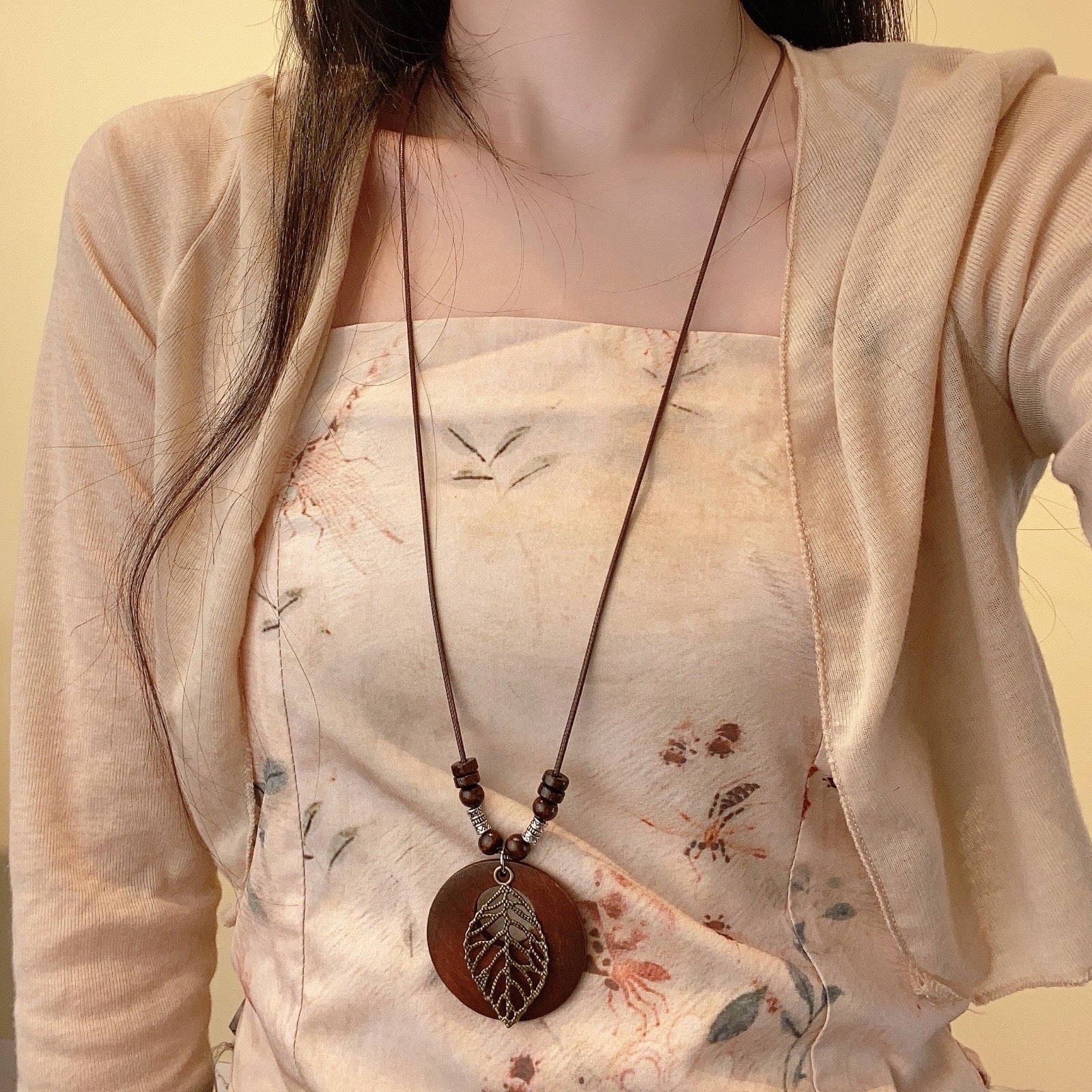 Retro Ethnic Style Tassel Beaded Necklace for Women