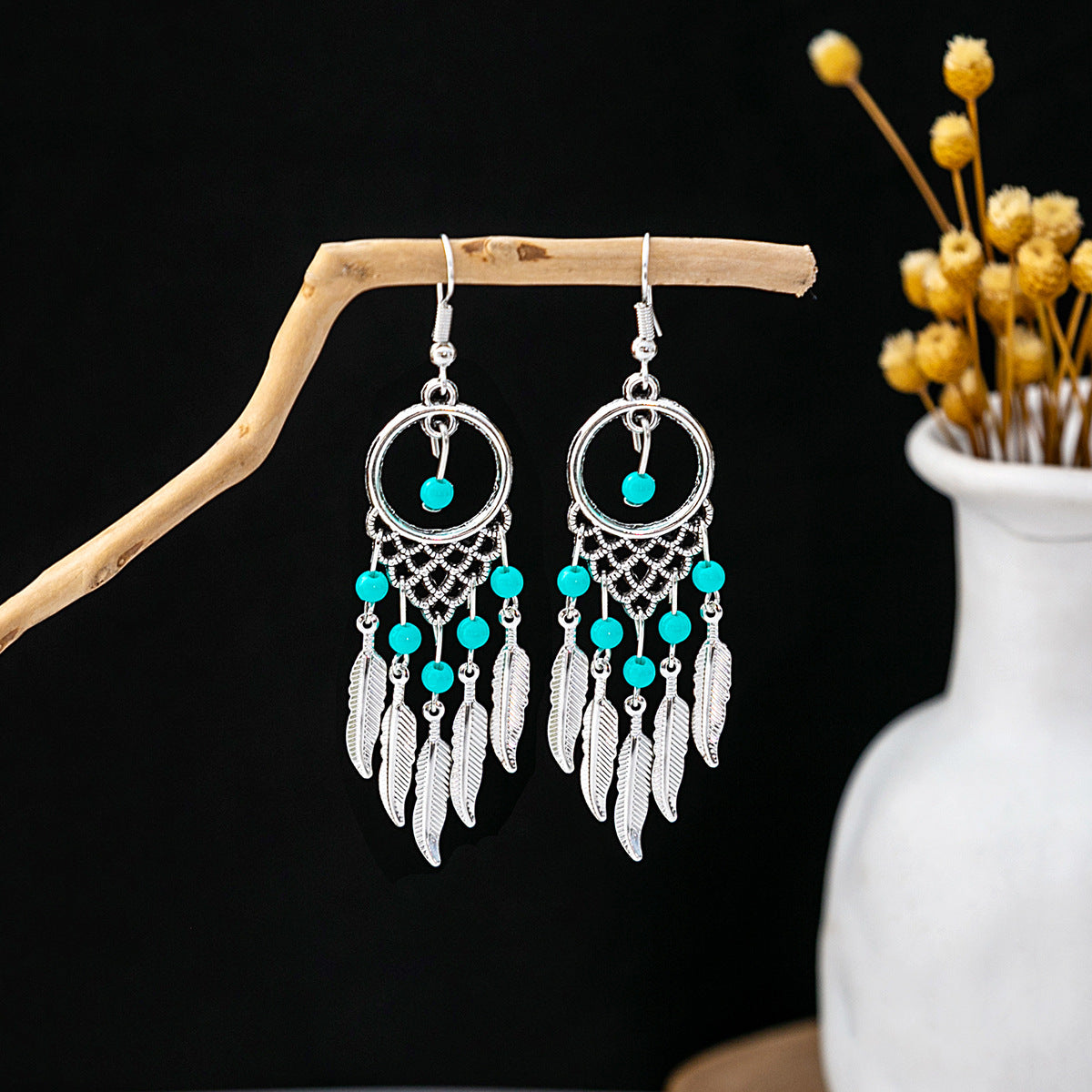 Bohemian Vintage Ethnic Alloy Earrings - Tassel/Beaded/Bell Design