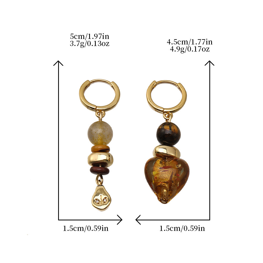 Vintage Ethnic Natural Stone Amber Dangle Earrings Collection