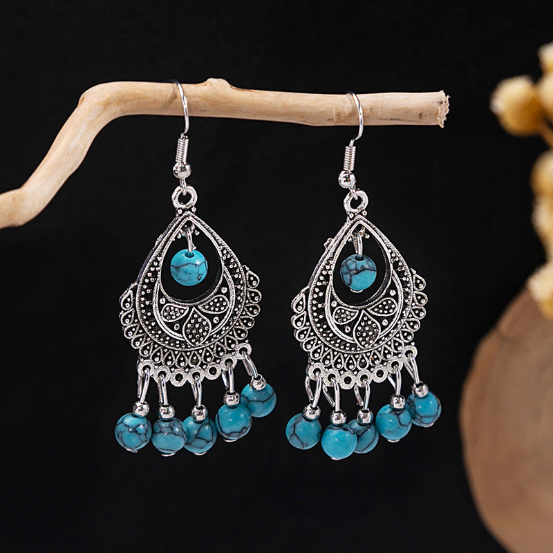 Bohemian Vintage Ethnic Alloy Earrings - Tassel/Beaded/Bell Design
