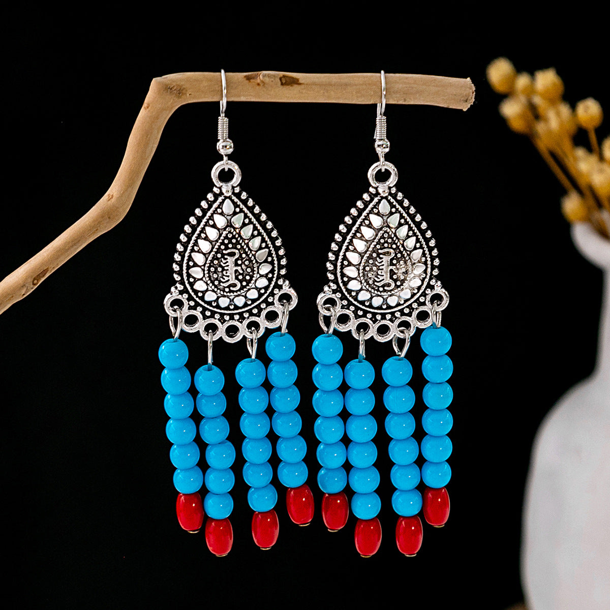 Bohemian Vintage Ethnic Alloy Earrings - Tassel/Beaded/Bell Design