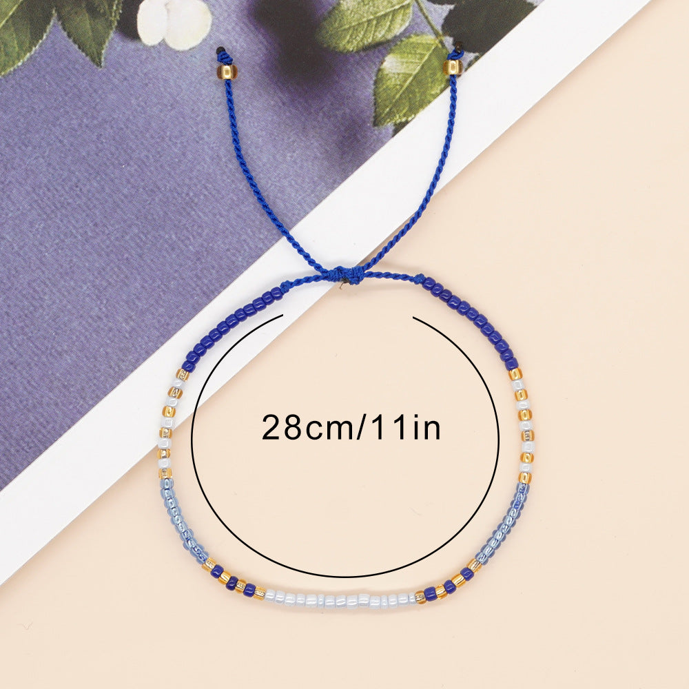 Women's Bracelet with Handmade Beading - Niche Minimalist Bohemian Style, MGB Colorful Rice Beads