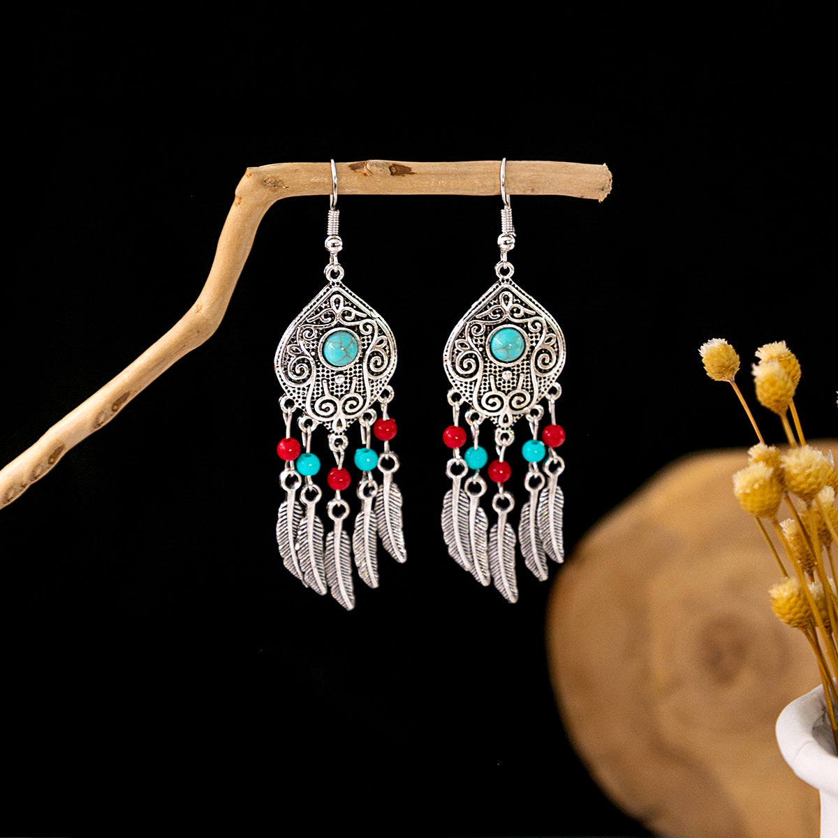 Bohemian Vintage Ethnic Alloy Earrings - Tassel/Beaded/Bell Design