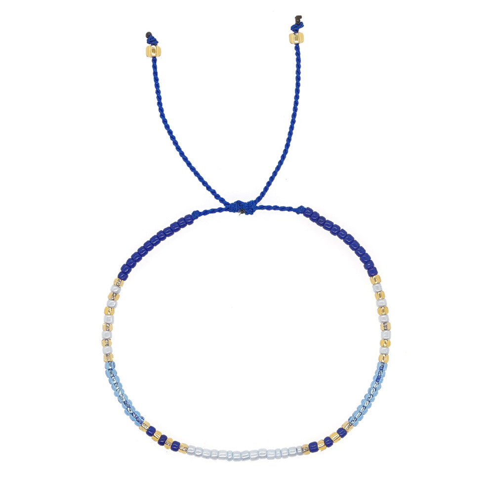 Women's Bracelet with Handmade Beading - Niche Minimalist Bohemian Style, MGB Colorful Rice Beads