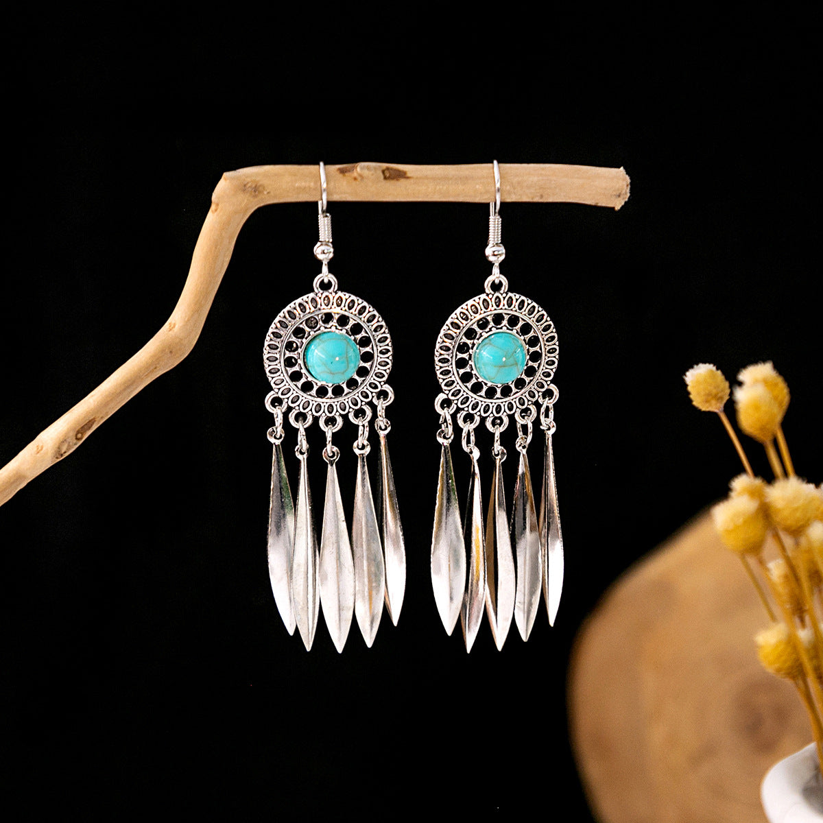 Bohemian Vintage Ethnic Alloy Earrings - Tassel/Beaded/Bell Design