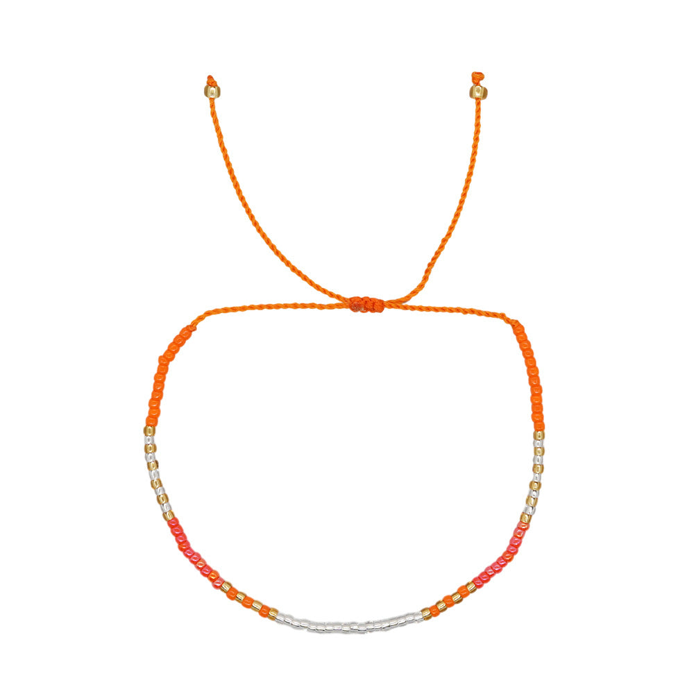Women's Bracelet with Handmade Beading - Niche Minimalist Bohemian Style, MGB Colorful Rice Beads
