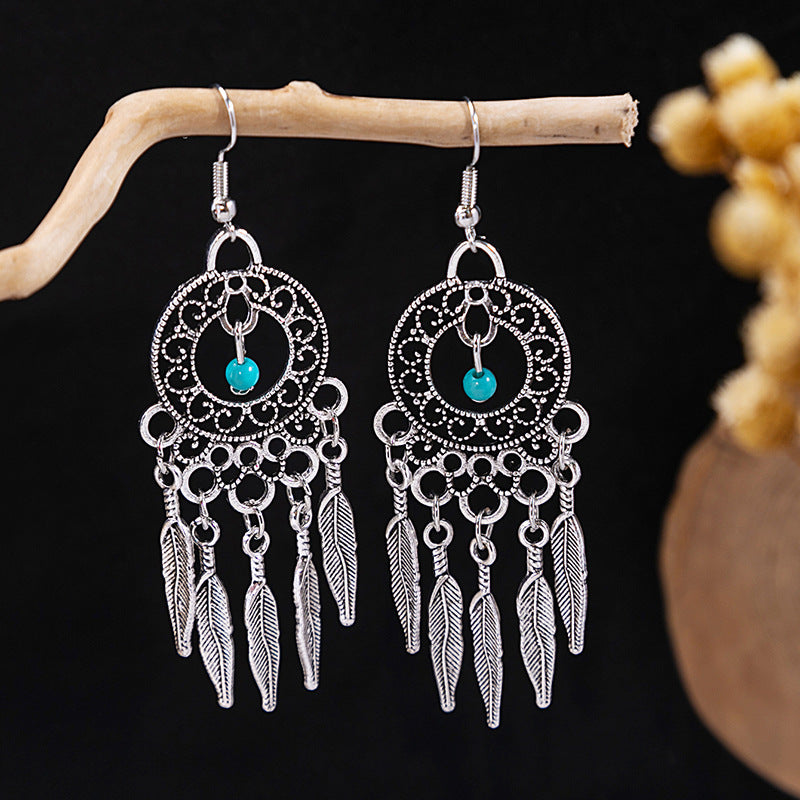 Bohemian Vintage Ethnic Alloy Earrings - Tassel/Beaded/Bell Design