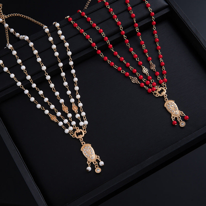 Bohemian Ethnic Style Beaded Multi - layered Head Chain