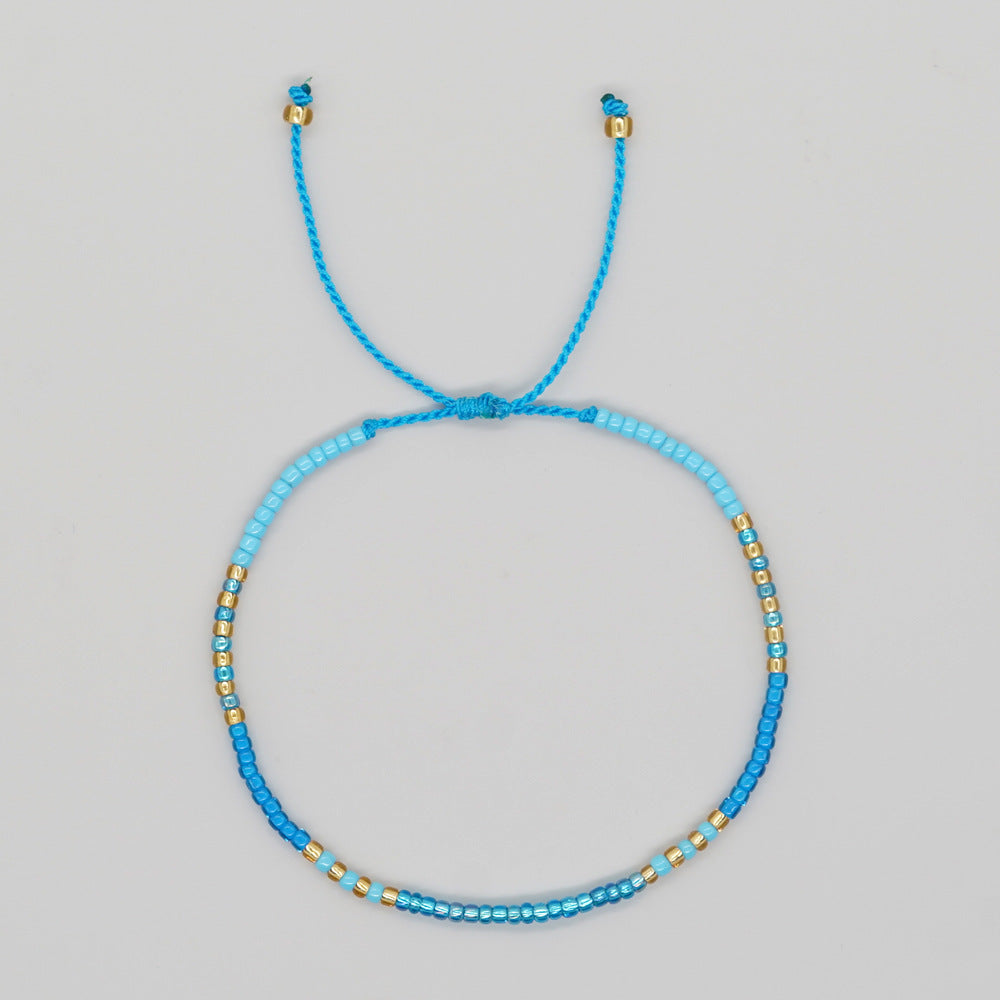 Women's Bracelet with Handmade Beading - Niche Minimalist Bohemian Style, MGB Colorful Rice Beads