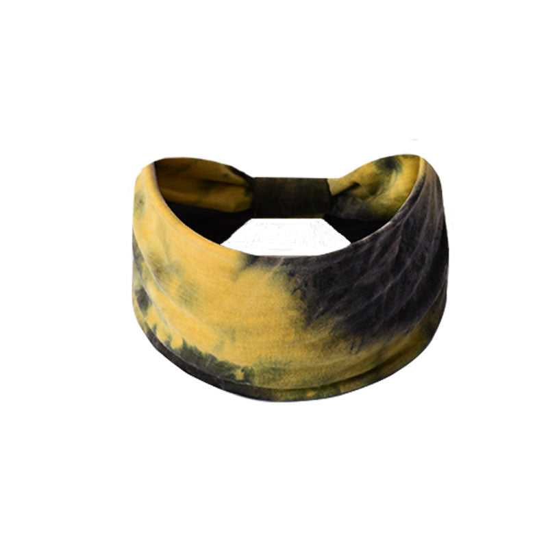 Bohemian Women's Wide Cotton Elastic Headband - Sweat - Wicking Athletic Hair Band, Sweat - Absorbing Cotton Headwrap for Sports
