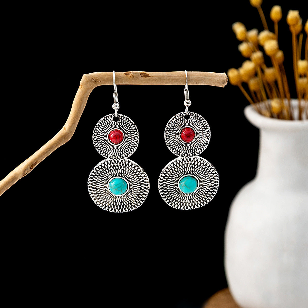 Bohemian Vintage Ethnic Alloy Earrings - Tassel/Beaded/Bell Design