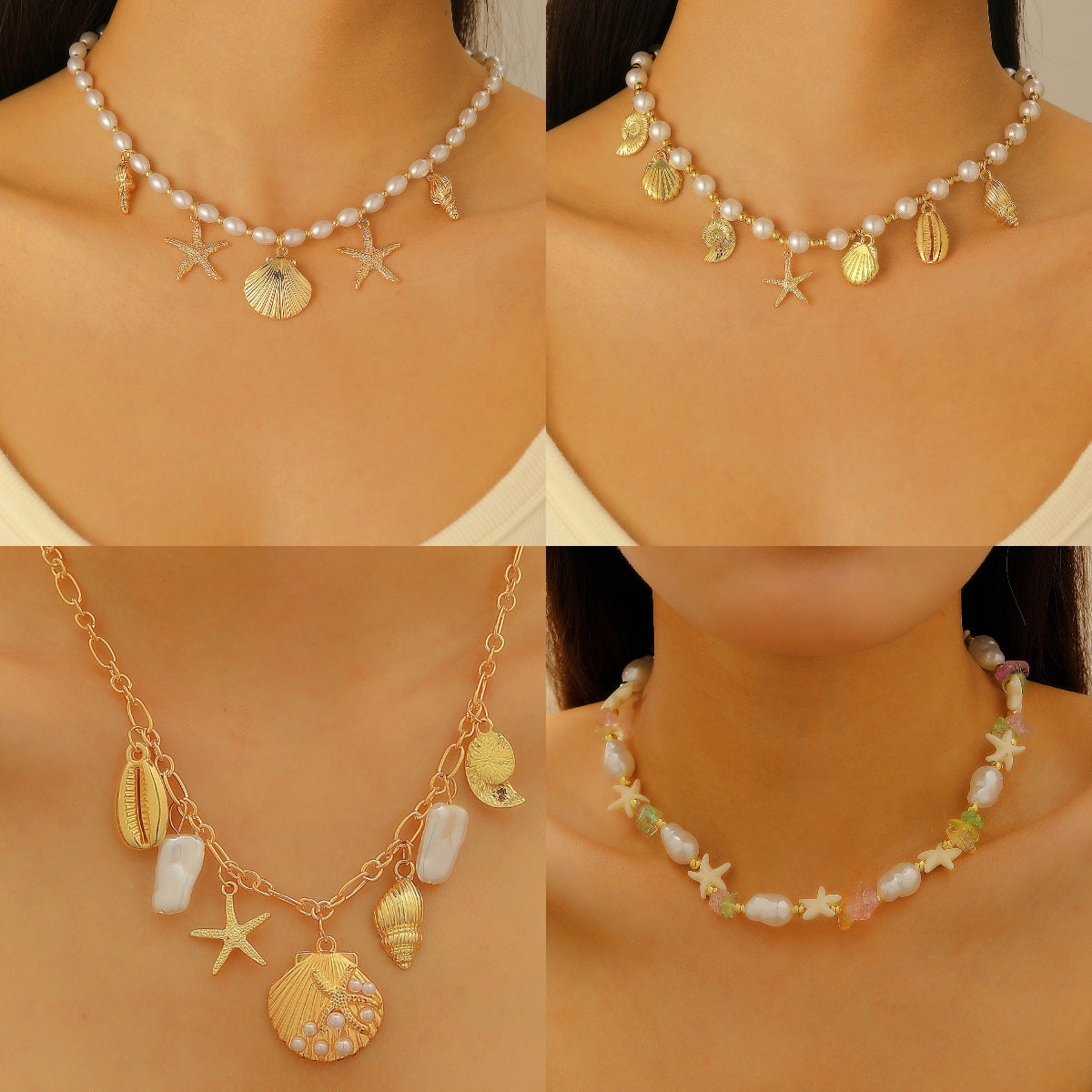 Boho Shell & Pearl Necklaces - Handmade Beach Jewelry for Women