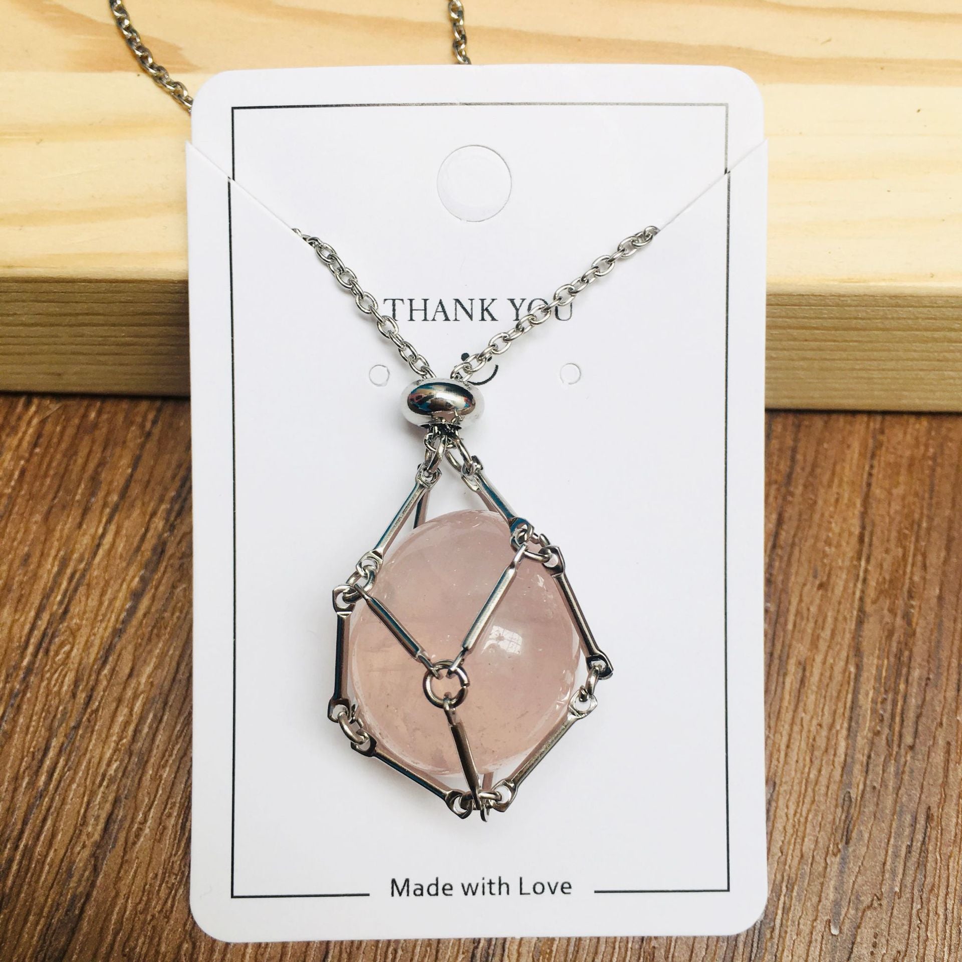 Natural Crystal Vine Diamond-Drop Pendant Necklace (Niche Design)