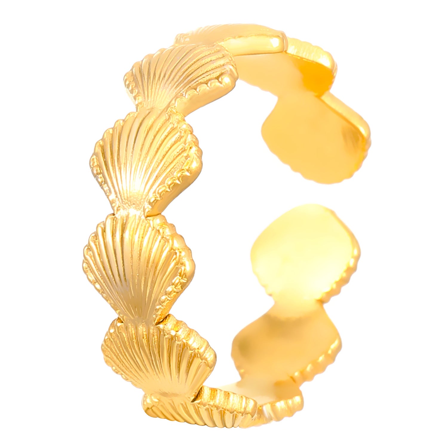Stainless steel open ring with ocean holiday style