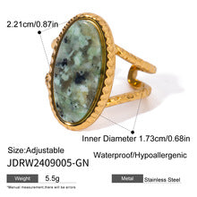 Natural Turquoise / Tiger Eye Stone Ring | Titanium Steel | Adjustable