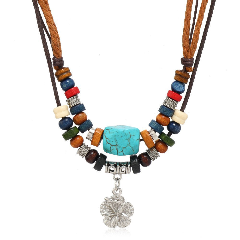 Poetic Vintage Enchanted Pendant - Handcrafted Alloy Necklace for Women(flower)